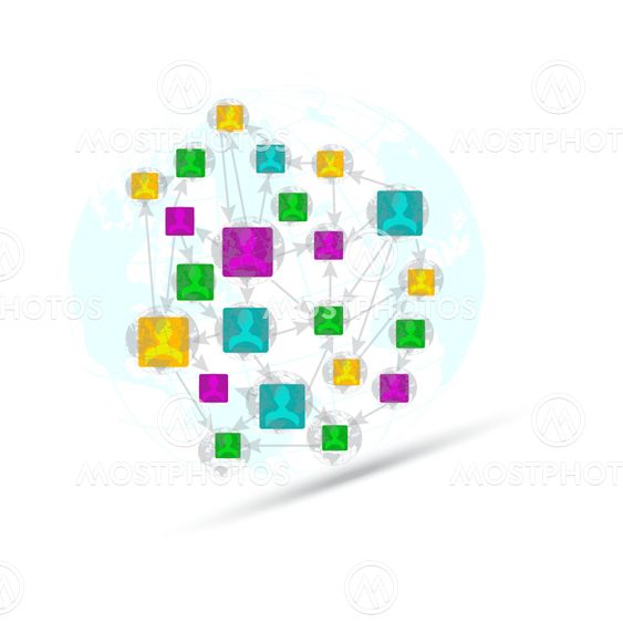 schematic men, needle, globe light background