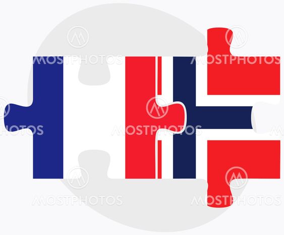 France and Norway Flags