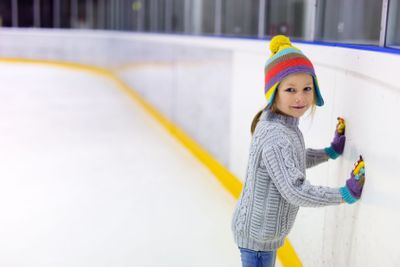 Little girl ice skating
