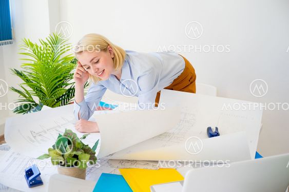 Businesswoman working on a project