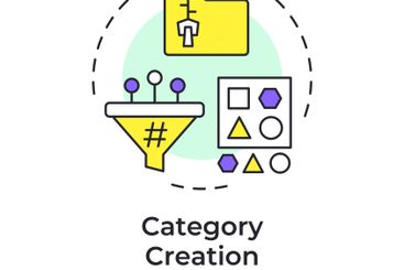 Category creation multi color concept icon