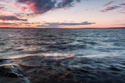 Beautiful afterglow in the lake