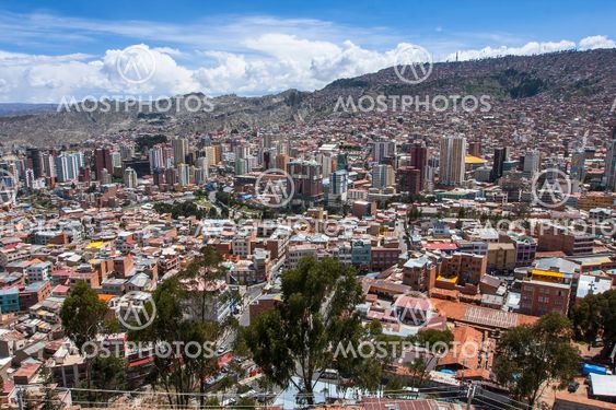 Top view of La Paz, Bolivia.