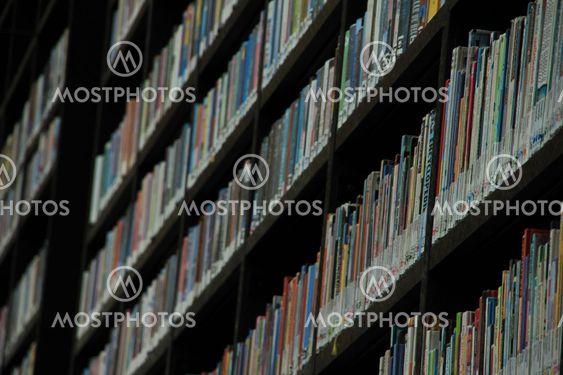 Books in bookcase.