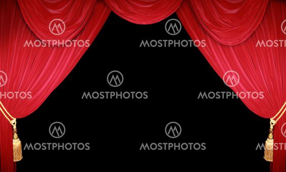 Red curtain of a theater
