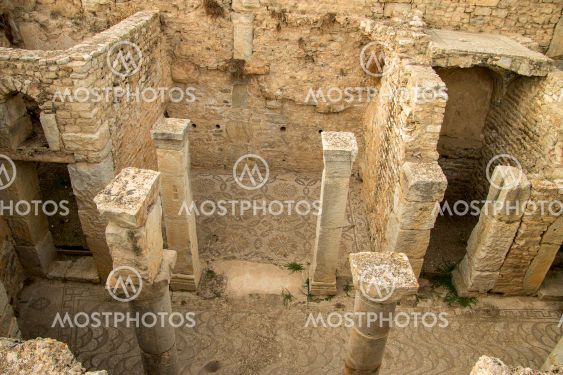Inside of ancient town in Bulla Regia, Tunisia. Antic...