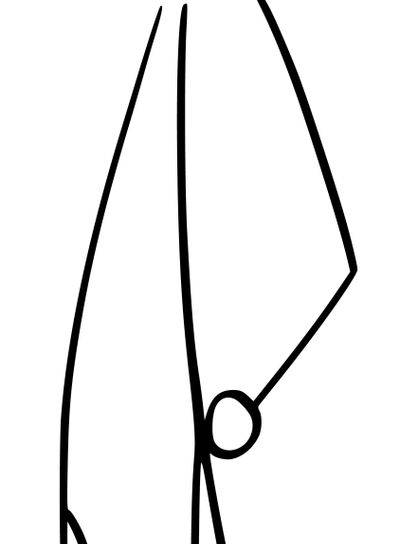 Cartoon of Hipster Man With Full Beard and mustache