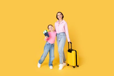 Mother and daughter preparing for a fun trip together...