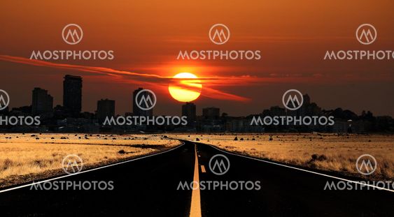 Countryside View of a City Morning