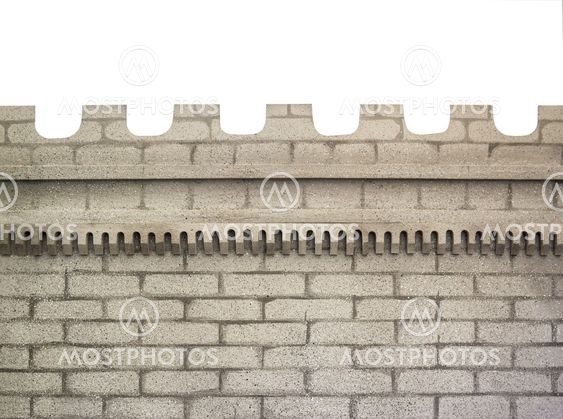 Castle wall isolated on white