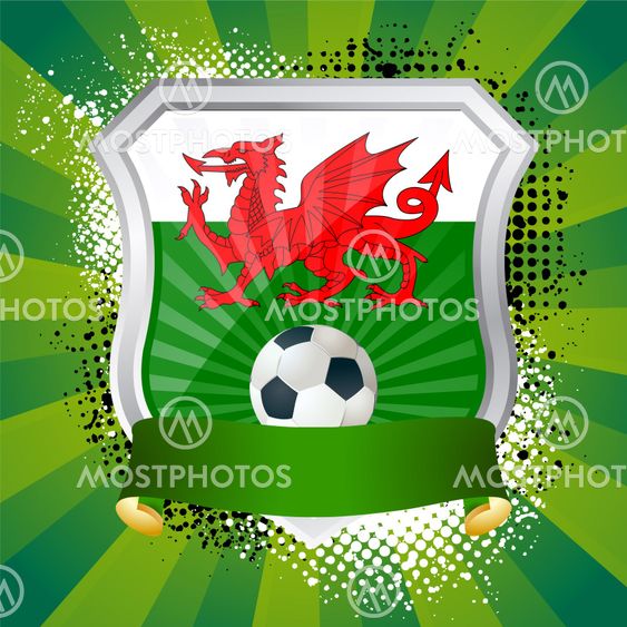 Shield with flag of Wales