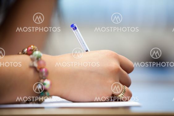 Close of a hand writing