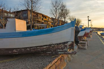 Sunset view of the port of Sozopol, Bulgaria