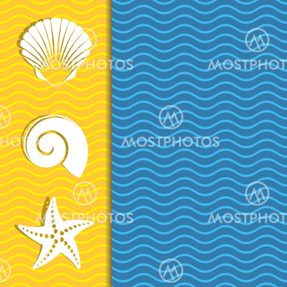 Card with sea icons