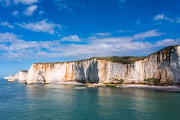 Beautiful seaside landscape of cliffs on the Normandy...