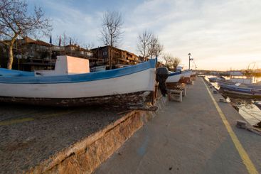 Sunset view of the port of Sozopol, Bulgaria