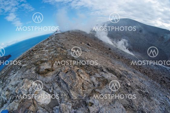 Fisheye view of Grand (Fossa) crater of Vulcano island...