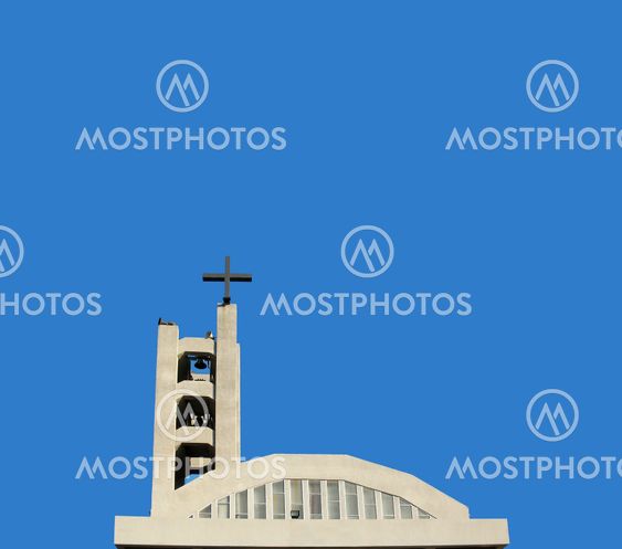 Concrete Church on Blue Sky