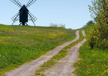 Old windmill near Resmo, island Öland, Sweden