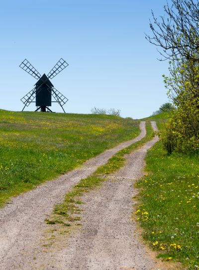 Old windmill near Resmo, island Öland, Sweden