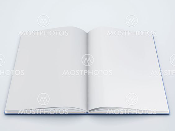 open book with white pages 3d
