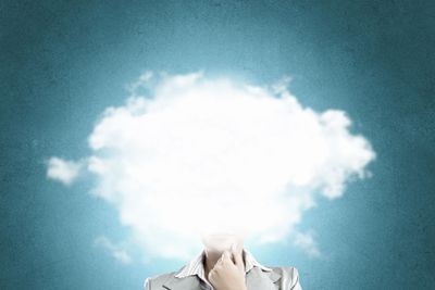 Woman with cloud head