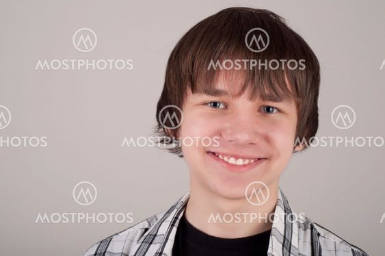 closeup portrait of teen boy