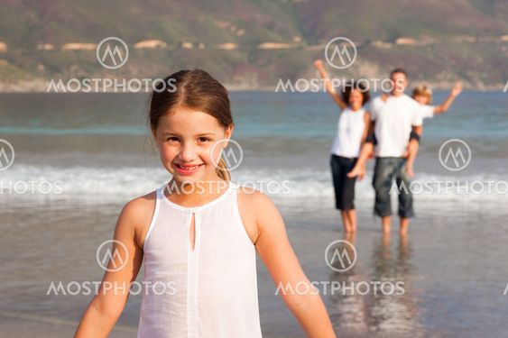 Portrait of a cute family having fun