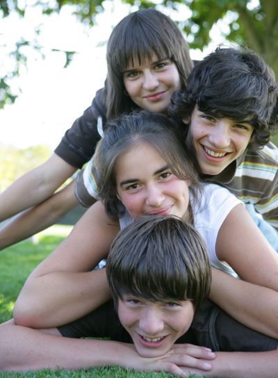 Teenagers in the park together