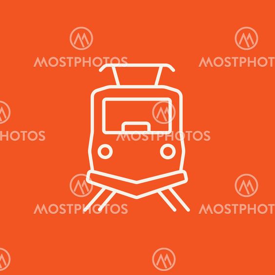 Front view of train line icon.