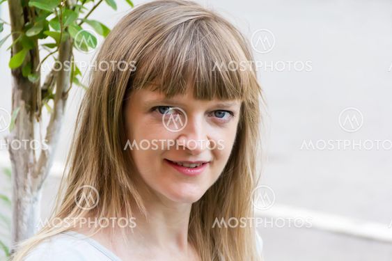 Blond woman with long hair
