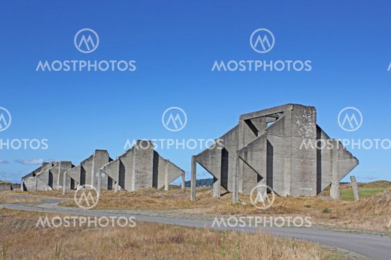 Abandoned gravel pit concrete walls