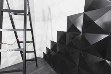 Wooden staircase ladder as the interior decoration