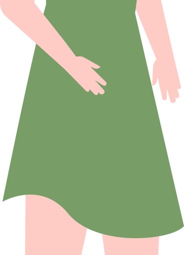 Full length vector illustration of a young woman with...