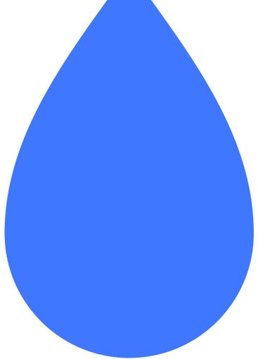 Large Blue Water Droplet Illustration with Minimal Black...