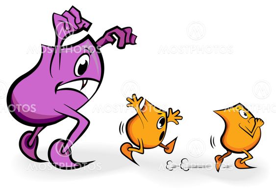 Cartoon character - Blinky - scared of a spooky monster