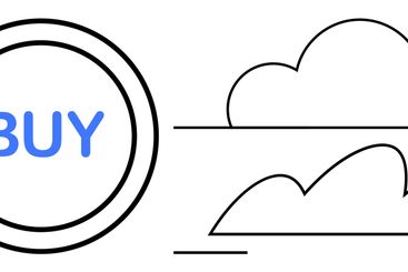 Cloud-Based Purchase Concept with Circular Buy Button...