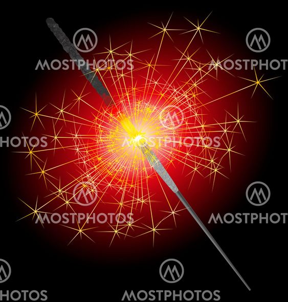 Sparkler on a red-black background