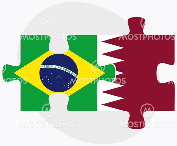Brazil and Qatar Flags