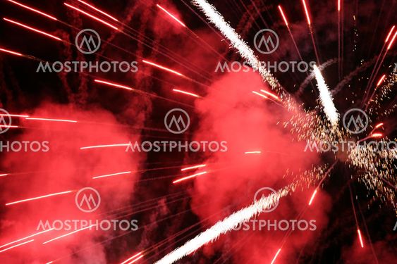 Red fireworks display