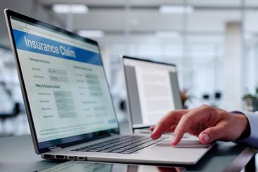 Close-up Of Person Hand Over Insurance Claim