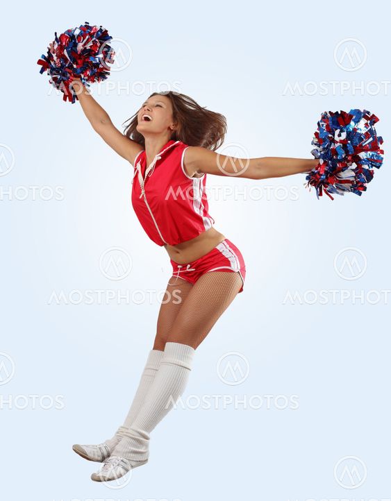 cheerleader girl jumping
