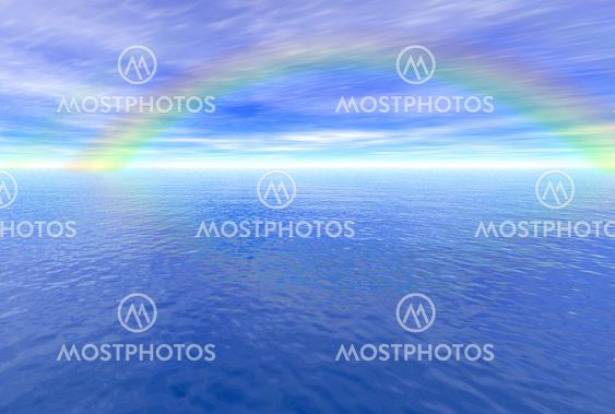 Rainbow over havet