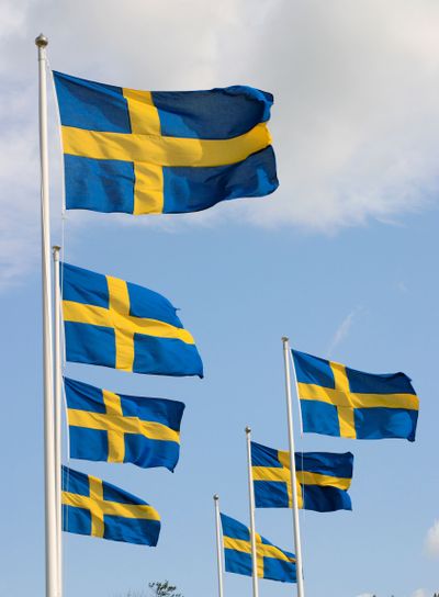 Svenska flaggor på nationaldagen