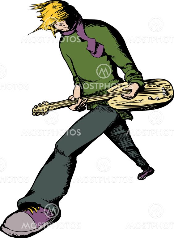 Blond Guitarist Performing