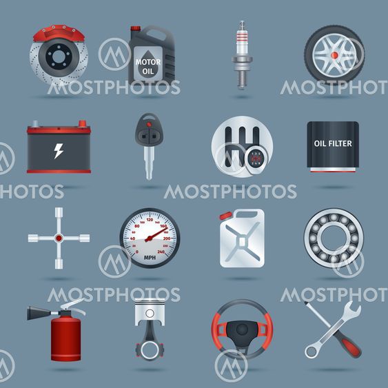 Car parts icons