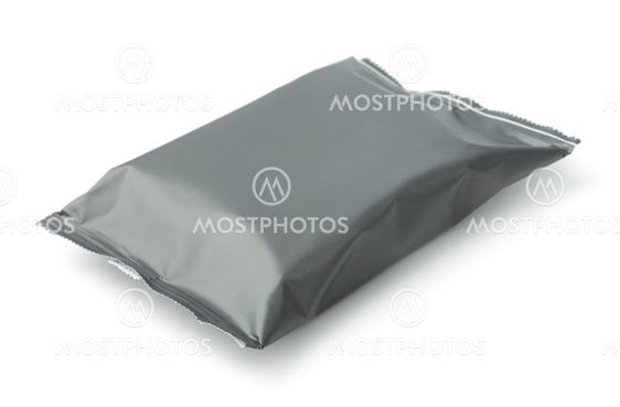 Blank grey plastic food bag