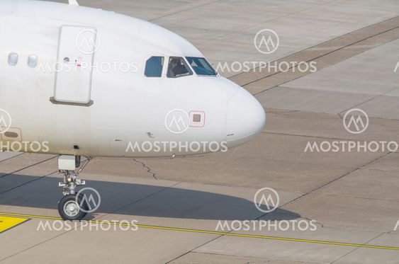 Passenger airplane on the runway