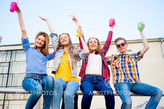 Teens having a party