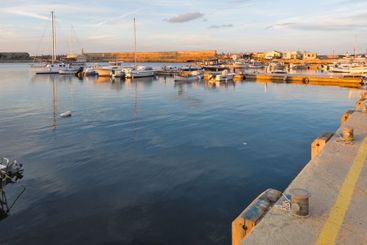 Sunset view of the port of Sozopol, Bulgaria